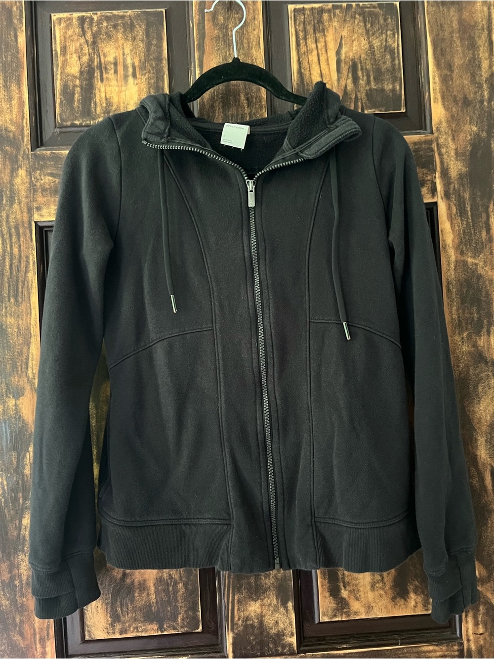 all in motion Black Full-Zip Hoodie Sweatshirt